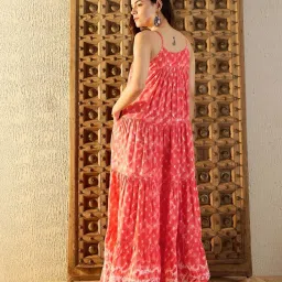 Mabish By Sonal Jain Peach Printed Maxi Dress image 2