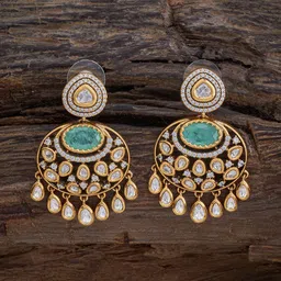 Kushal's Fashion Jewellery Kundan Studded Drop Earrings image 1