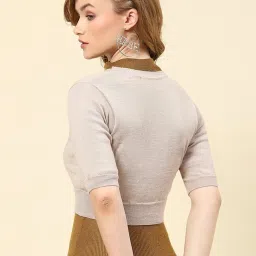Monte Carlo Beige Wool Crop Cardigan image 2