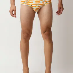 UnderJeans by Spykar Orange Printed Briefs image 1
