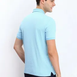 Allen Solly Blue Cotton Regular Fit Printed Polo T-Shirt image 2