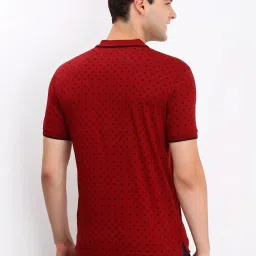 Allen Solly Red Cotton Regular Fit Printed Polo T-Shirt image 2