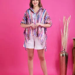 Qurvii Pink Regular Fit Printed Kaftan Shirt-picture-14