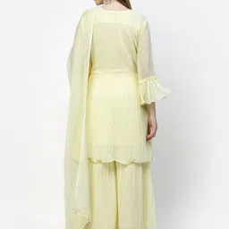 TS LIFESTYLE Women Floral Regular Beads and Stones Kurta with Sharara & Dupatta image 5