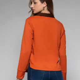 SHAYE Orange Polyester Regular fit Sweatshirts image 2