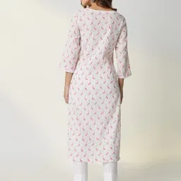 showoffff SHOWOFF White & Pink Printed Kurta image 2