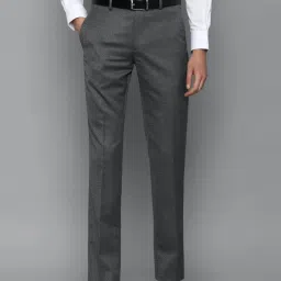 Louis Philippe Gods & Kings Grey Slim Fit Checks Trousers image 1