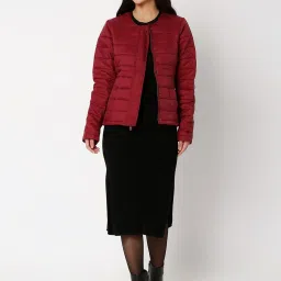 Vero Moda Maroon Puffer Jacket image 4