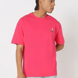 showoffff Showoff Pink Cotton Regular Fit Printed T-Shirt image 2
