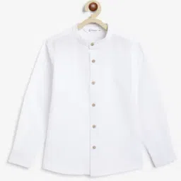 Campana Boys White Cotton Shirt-image-98