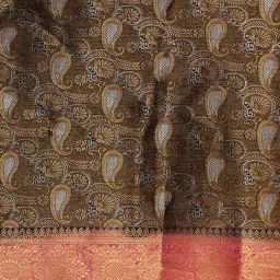 Mimosa Navy Silk Woven Saree With Unstitched Blouse image 5