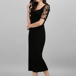 SELVIA Black Bodycon Dress image 3