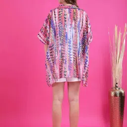 Qurvii Pink Regular Fit Printed Kaftan Shirt image 2