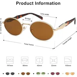 Arzonai Unisex Oval Sunglasses MA-11211-LEOPARD-BROWN-E-picture-29