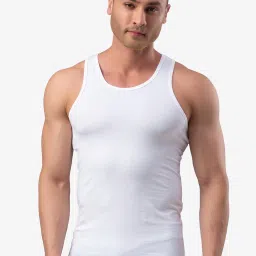 UnderJeans by Spykar White Regular Fit Vest image 1