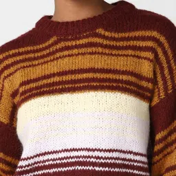 Forever 21 Maroon & White Striped Sweater image 5