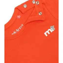 MiArcus Kids Orange & Off White Printed Dungaree with Romper image 4