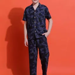 lil tomatoes Li'L Tomatoes Navy Camouflage Shirt with Pants-picture-25