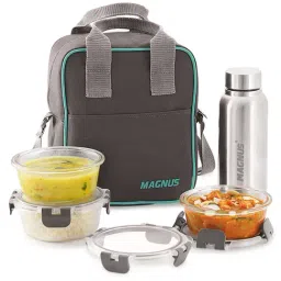 MAGNUS Solid Grey Borosilicate 400ml Lunch Box Set-picture-13