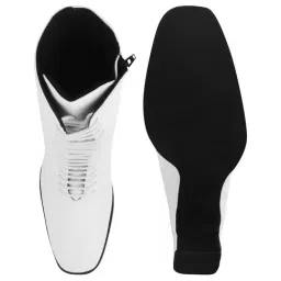 The White Pole Women's White Casual Booties image 4