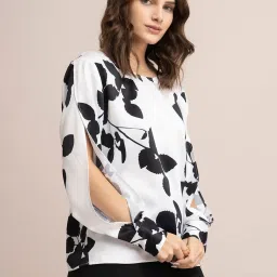 Fablestreet White Floral Print Top image 3
