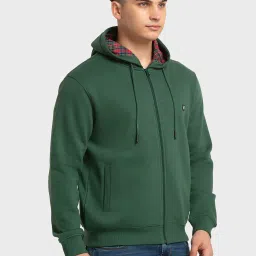 ColorPlus Green Tailored Fit Hooded Sweatshirt image 4