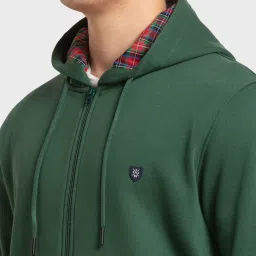 ColorPlus Green Tailored Fit Hooded Sweatshirt image 5