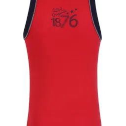 Jockey Kids Red & Navy Solid Vest image 2