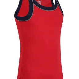 Jockey Kids Red & Navy Solid Vest image 3