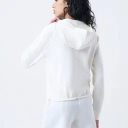 studiofit women Studiofit by Westside Cream Solid Hoodie image 2