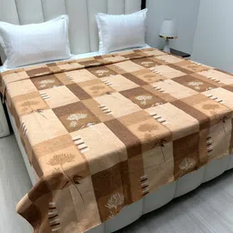 Pure Decor Brown & White Floral Printed Pure Cotton 260 TC King Size Duvet Cover-picture-23