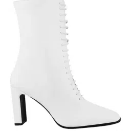 The White Pole Women's White Casual Booties image 2