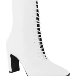The White Pole Women's White Casual Booties image 3