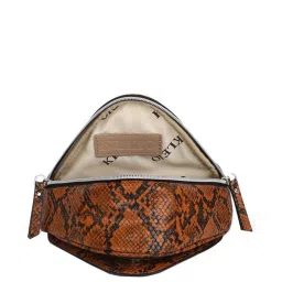 KLEIO Tan Textured Medium Sling Handbag image 4