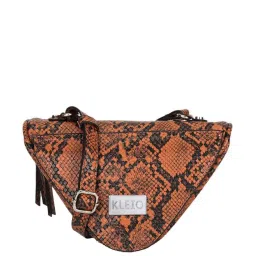 KLEIO Tan Textured Medium Sling Handbag image 1