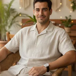 TRULOOM Men Relaxed Striped Casual Shirt image 4