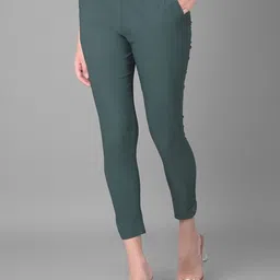 Comfort Lady Women Solid Regular Fit High-Rise Cotton Trouser-image-22