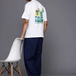 Allen Solly Printed Drop-Shoulder Sleeves Pure Cotton Relaxed T-shirt-picture-18