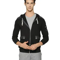 Campus Sutra Black Full Sleeves Solid Hooded Jacket-picture-33