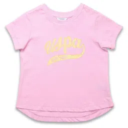 US Polo Assn Cotton Knit Half Sleeves T-Shirt With Brand Text Print - Pink-picture-23