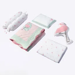 Masilo Organic Cotton Cot Bedding Set Hello Flamingo image 2