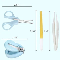 Joy Buzz Baby 4 in 1 Grooming Manicure & Pedicure Nail Essential Kit with Baby Powder Puff With Case- Multicolor image 3