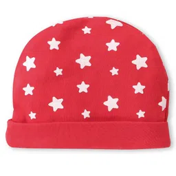 Babyhug Disney Cotton Knit Cap Mittens & Booties Set with Mickey Mouse Graphic - Red image 3