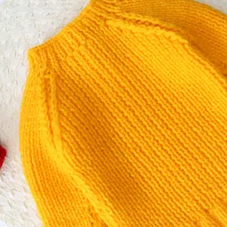 Woonie Handknitted Self Design Sweater - Yellow image 4