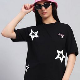GRIFFEL Women Printed Pure Cotton Applique T-shirt-picture-19
