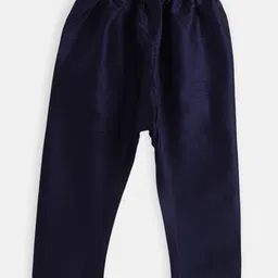 Vastramay Full Sleeves Solid Front Button Closure Kurta & Pajama Set - Navy Blue image 5