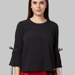 Park Avenue Women Black Solid Top-picture-15