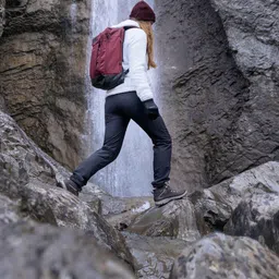 quechua Women’s Warm Water-Repellent Hiking Trousers NH100 - Black image 3