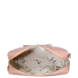 KLEIO Peach Solid Medium Sling Handbag image 4