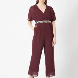 Miss Chase Wine Maxi Jumpsuit image 1